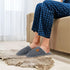 Mens Slip On Faux Fur Mule Slipper - Black
